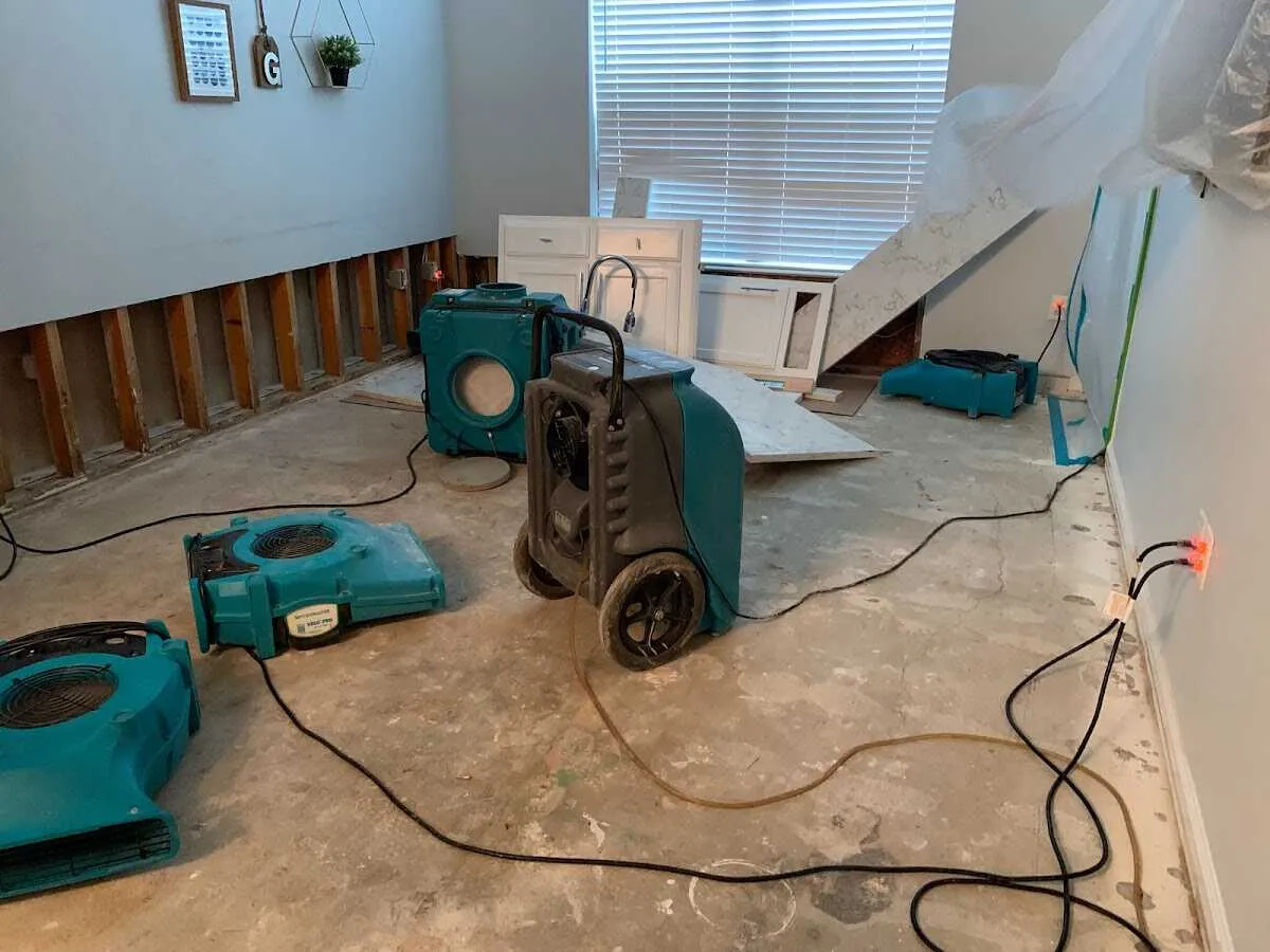 Dehumidifier in flood-cut room for Water Extraction & Removal in Rantoul